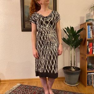 Brown Patterned DVF Silk Dress